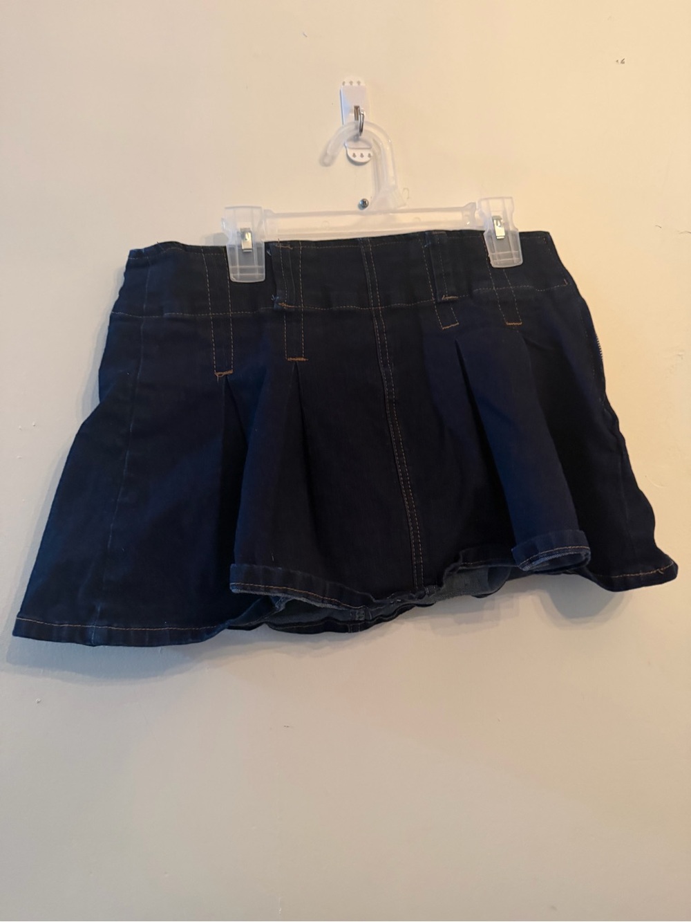 Navy Pleated Mini Skirt